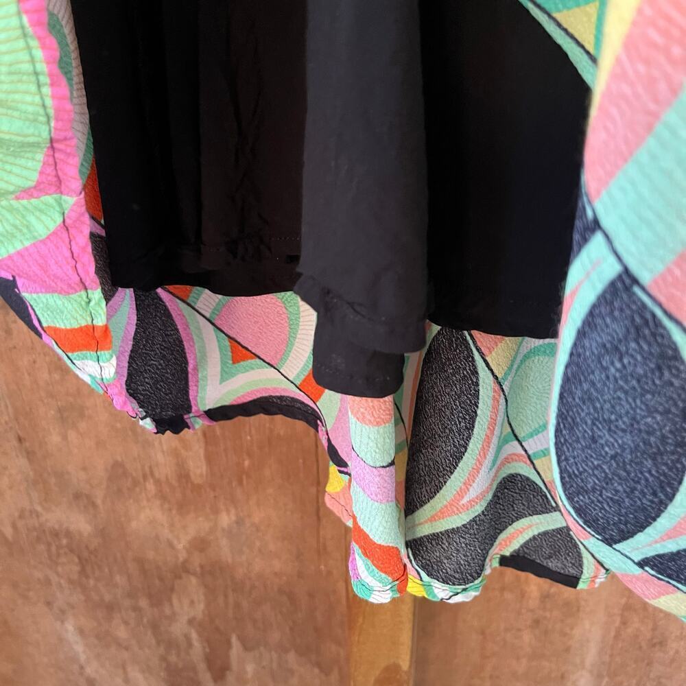 Anthropologie Kenzie Asymmetrical Midi Dress Colorful Geometric Print Size 2 - Picture 9 of 13